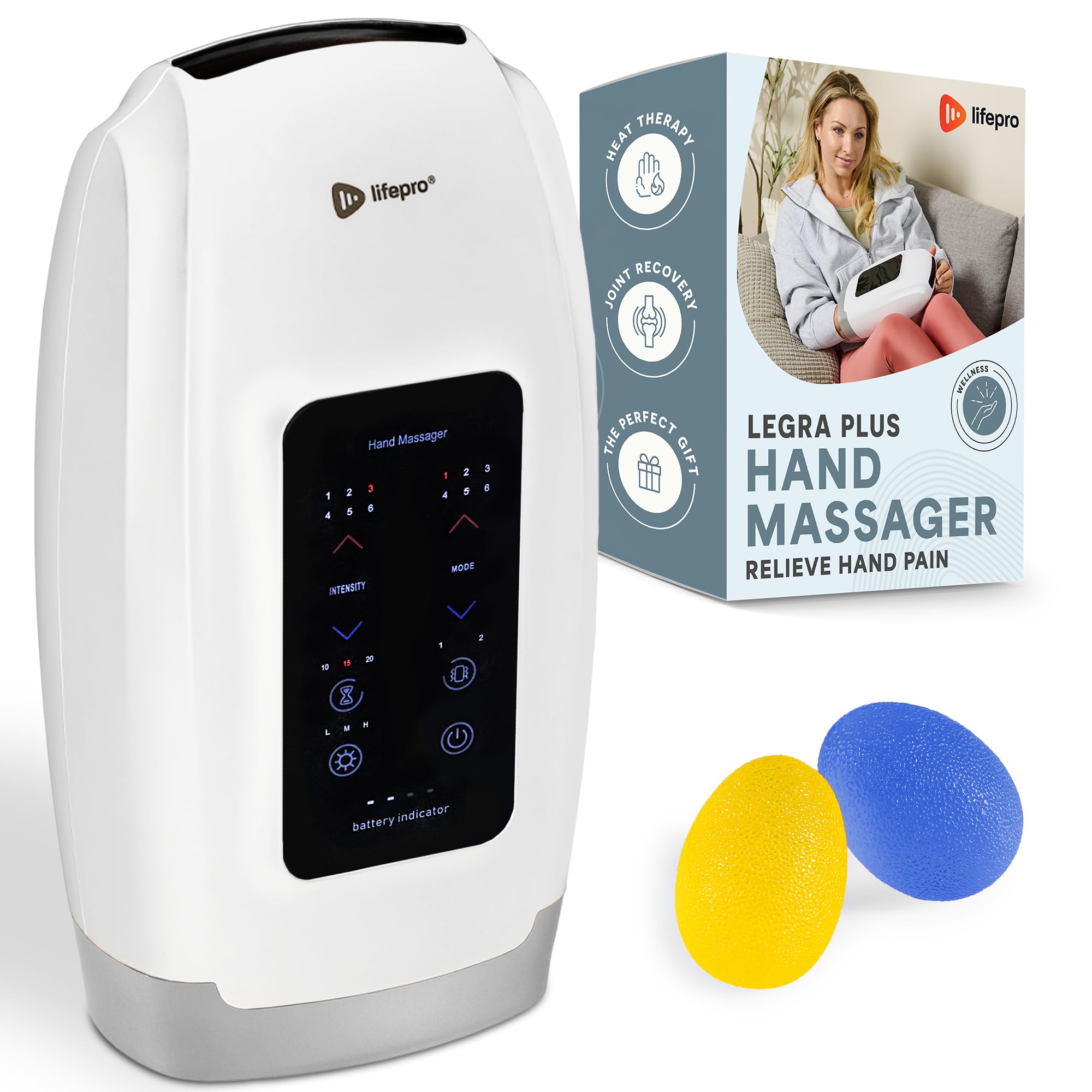 LifePro Legra Hand Massager with Heat and Compression