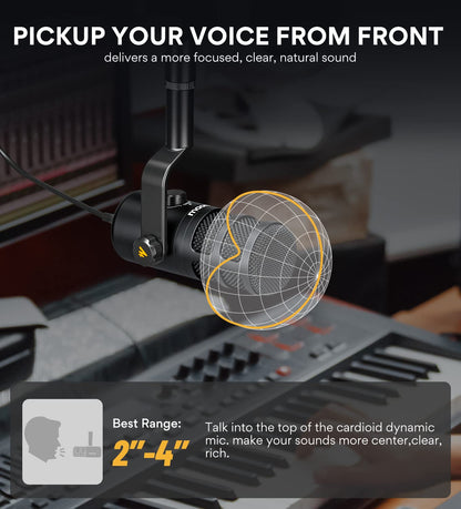 Maono PD100 XLR Cardioid Dynamic Podcast Microphone