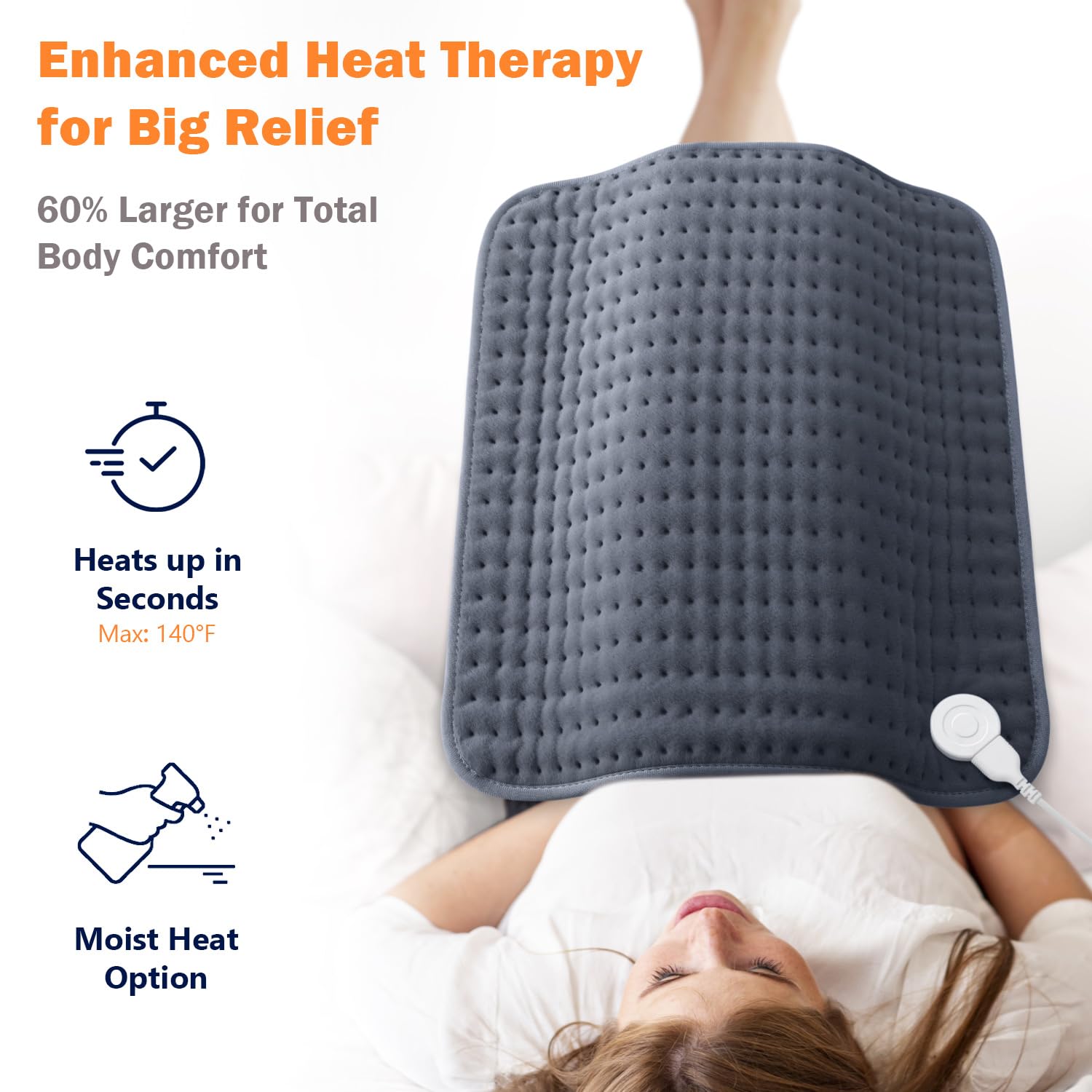 Electric Heating Pad for Back Pain Relief with Auto Off