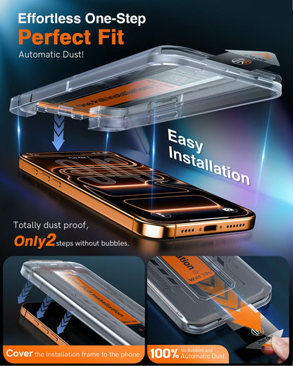 LK 2 Tempered Glass Screen Protector For iPhone 17 Pro Max