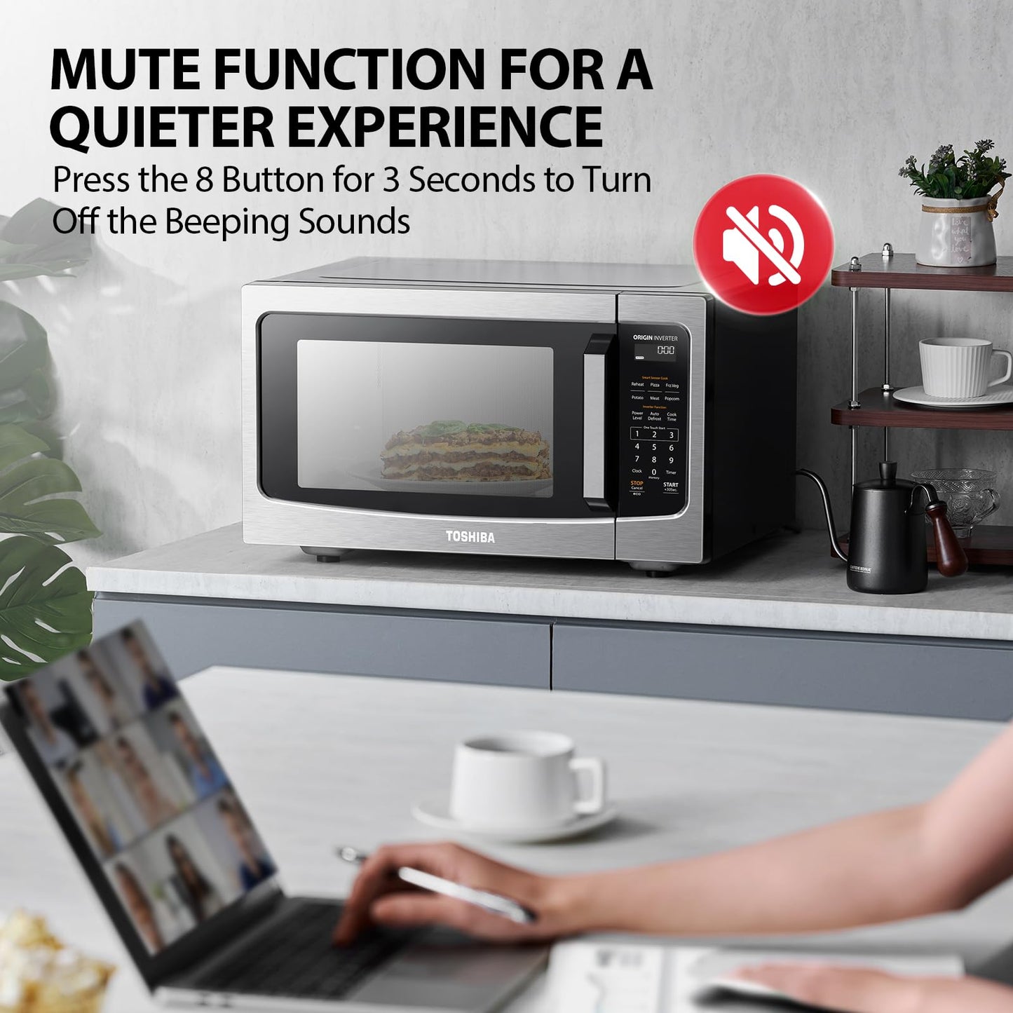 Toshiba Small Countertop Microwave with Child Lock Feature