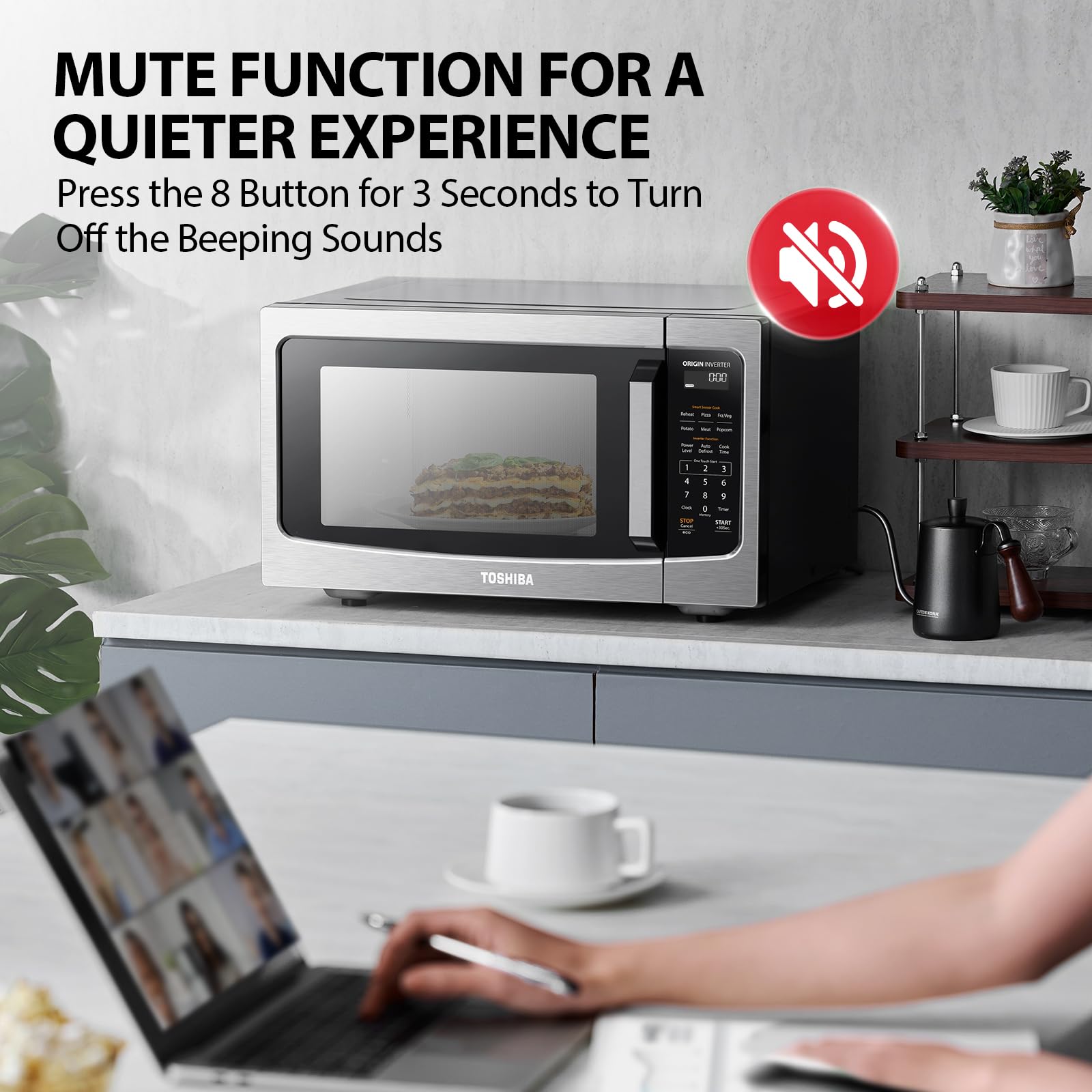 Toshiba Small Countertop Microwave with Child Lock Feature