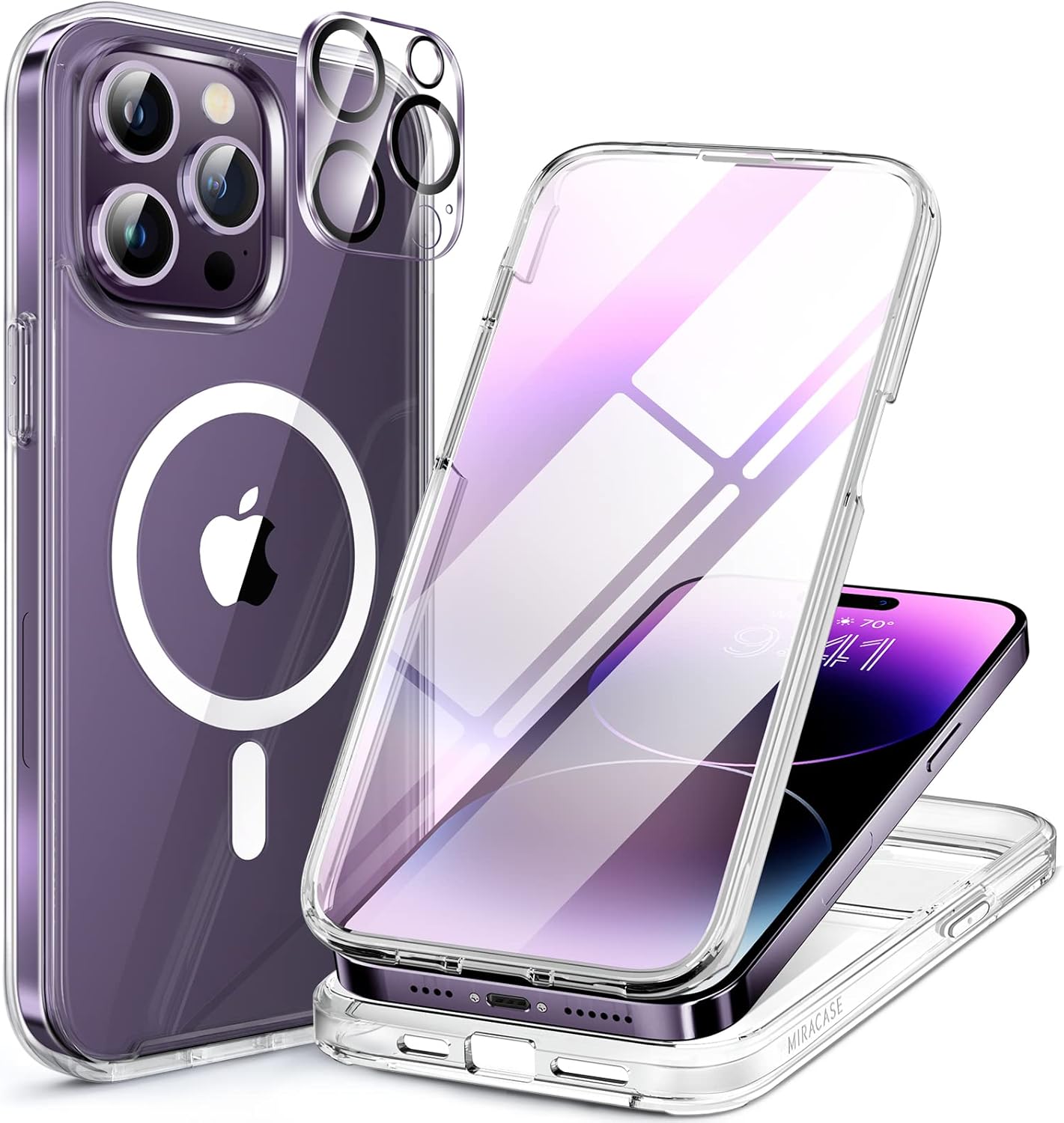 Miracase Glass Series iPhone 11 Rugged Case 6.1 9H Purple