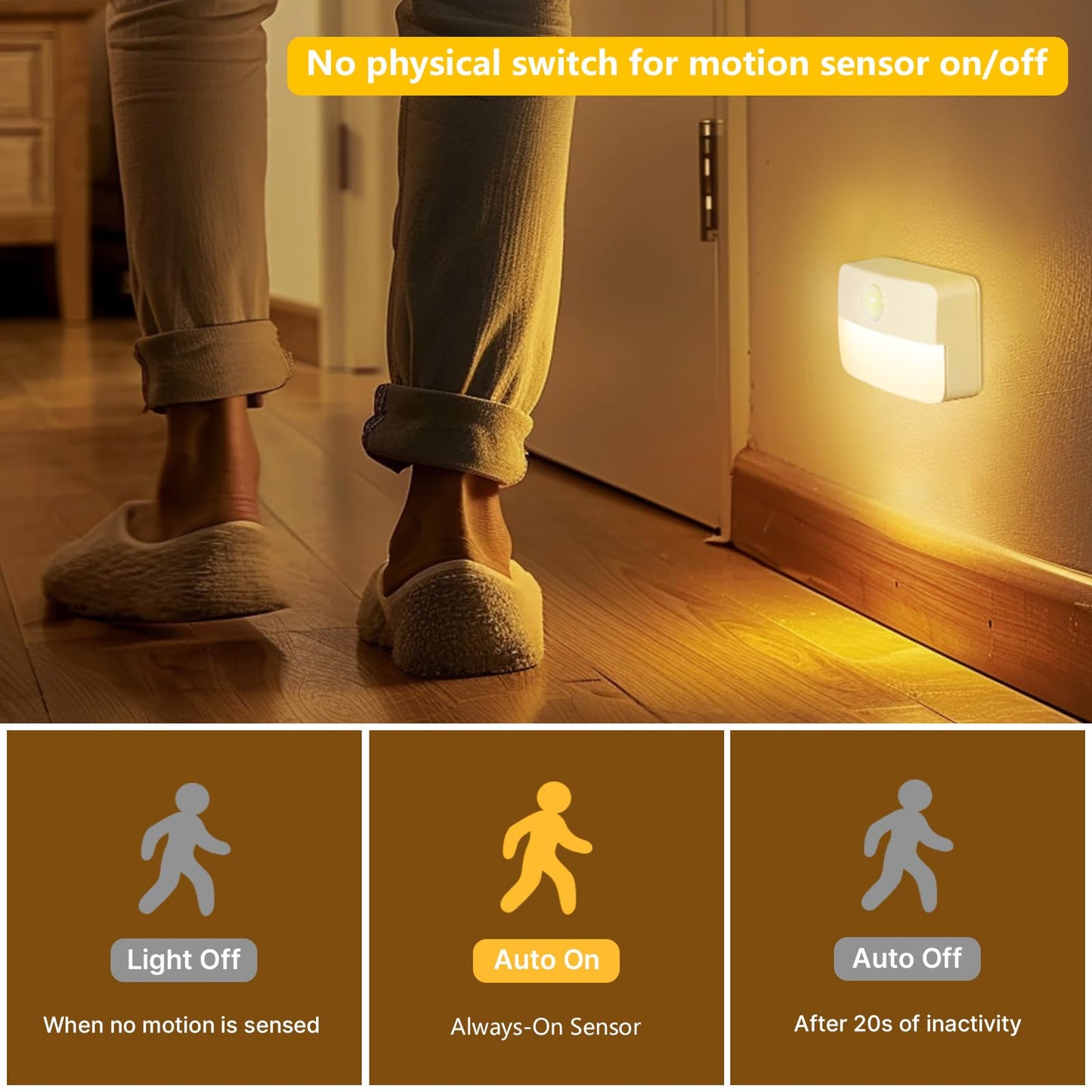 8 Pack Motion Sensor Stair Lights Battery Operated Indoor