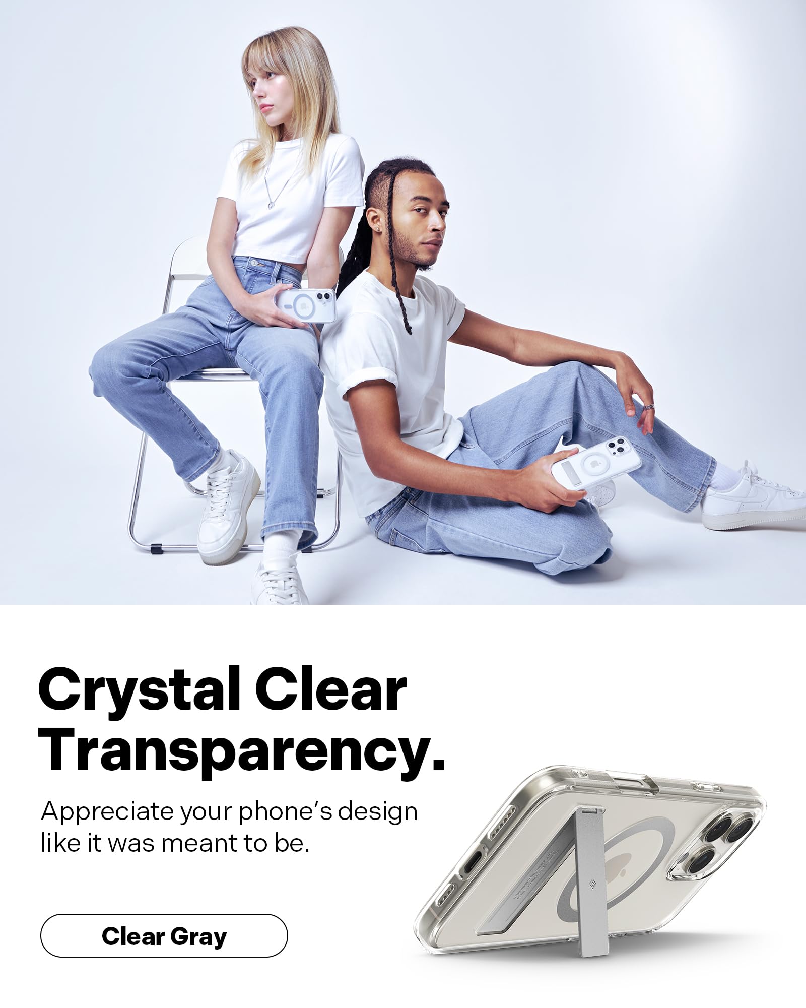 Ultra Clear Kickstand Case for iPhone 16 Pro Max