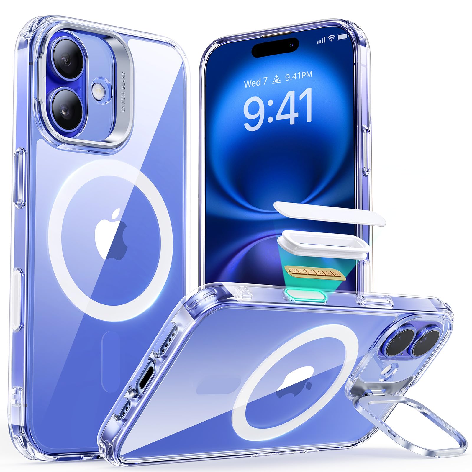 Military-Grade iPhone 16 Pro Max Case with Built-in Stand