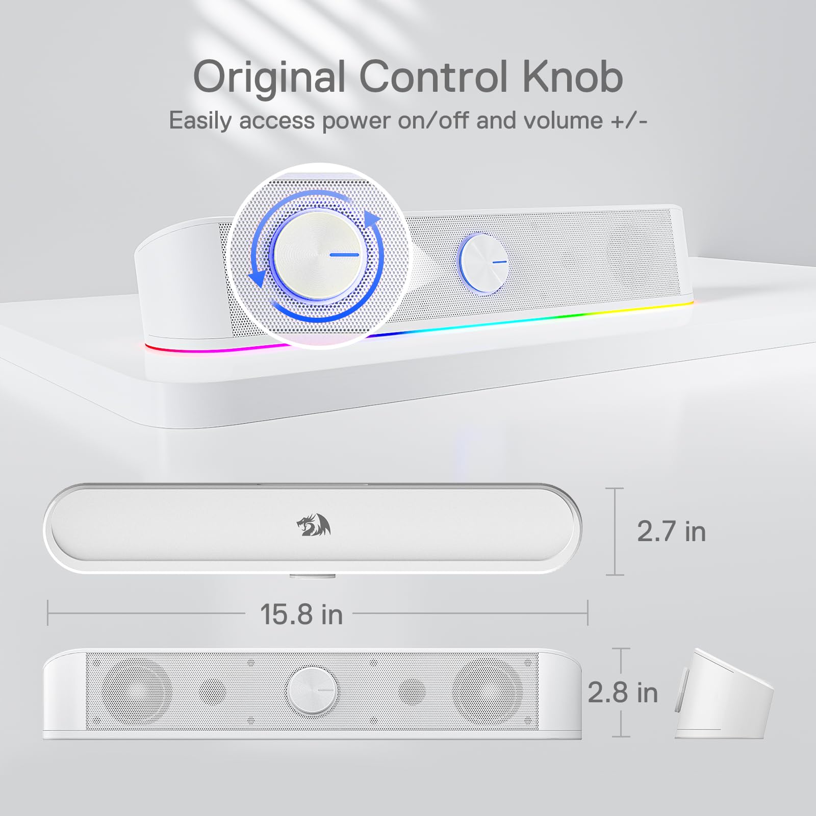 Redragon GS560 RGB Desktop Soundbar with Dynamic Lighting