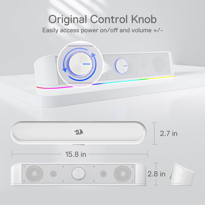 Redragon GS560 RGB Desktop Soundbar with Dynamic Lighting