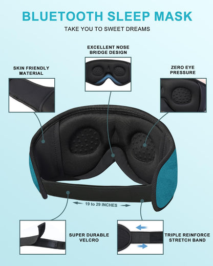 Sleep Headphones Bluetooth Eye Mask for Side Sleepers