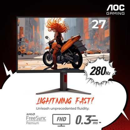 AOC 27 Inch Curved Gaming Monitor with 240Hz Refresh Rate