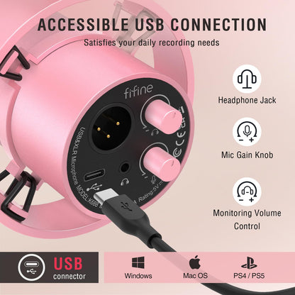 FIFINE Dynamic Microphone XLR USB Podcast Studio Mic