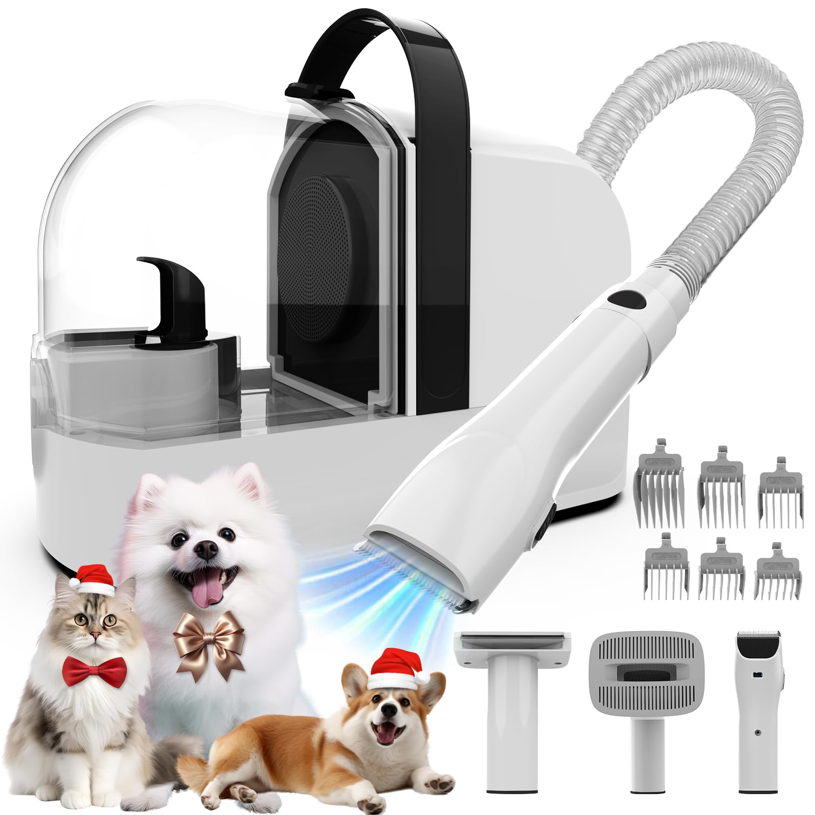 Dog Grooming Vacuum Kit with Low Noise Clippers