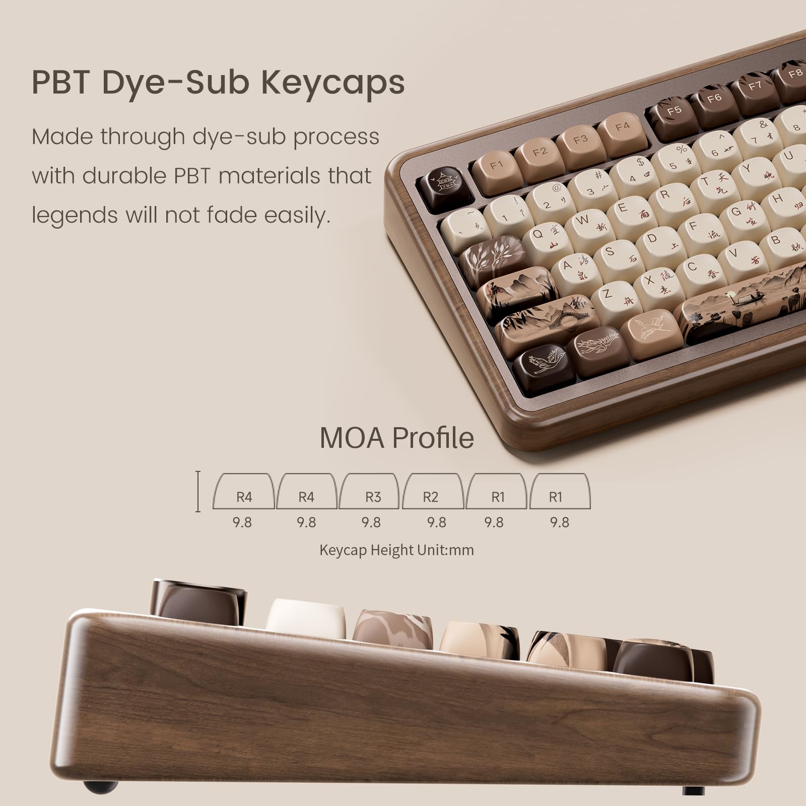 Akko MU02 Mechanical Keyboard with Walnut Case and RGB