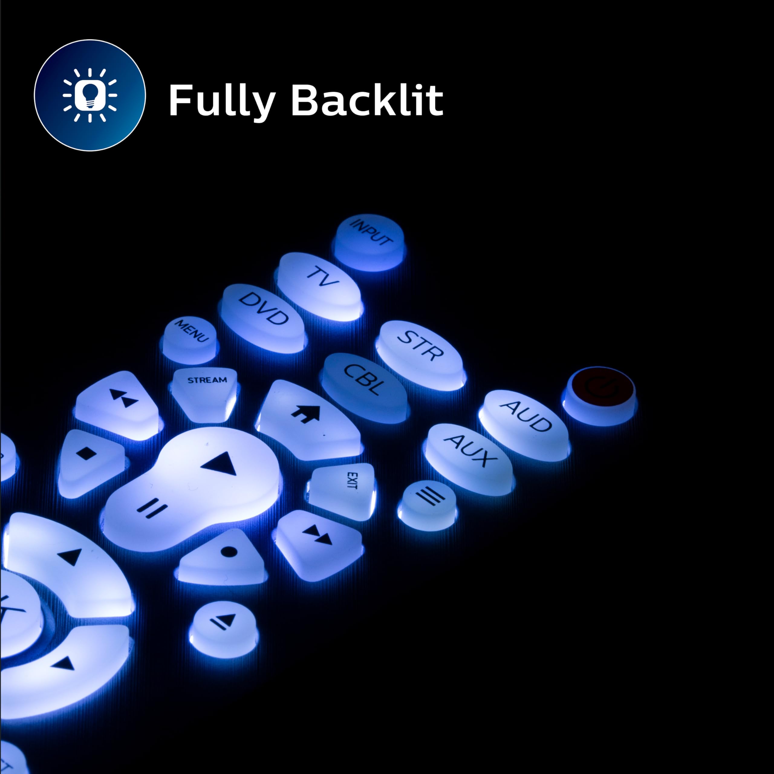 Philips Backlit Universal Remote Control for Smart TVs