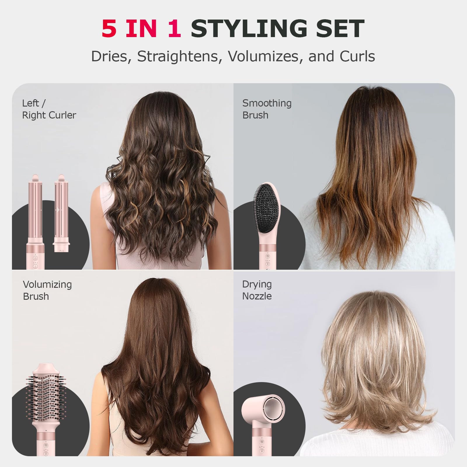 5 In 1 Hair Dryer Brush for Frizz Free Volume