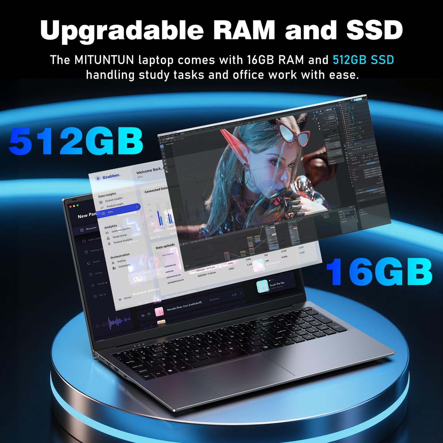 2025 17.3 Inch Gaming Laptop N150 3.6GHz 16GB RAM 1TB SSD