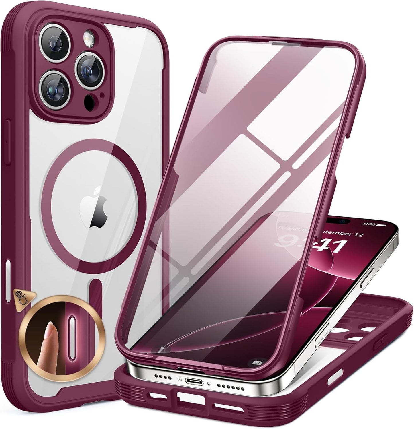 Miracase Glass Series iPhone 11 Rugged Case 6.1 9H Purple