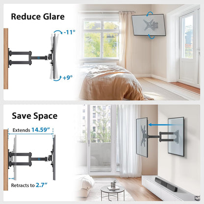 Pipishell Full Motion Wall Mount For 13-42 TVs Up To 44 Lbs
