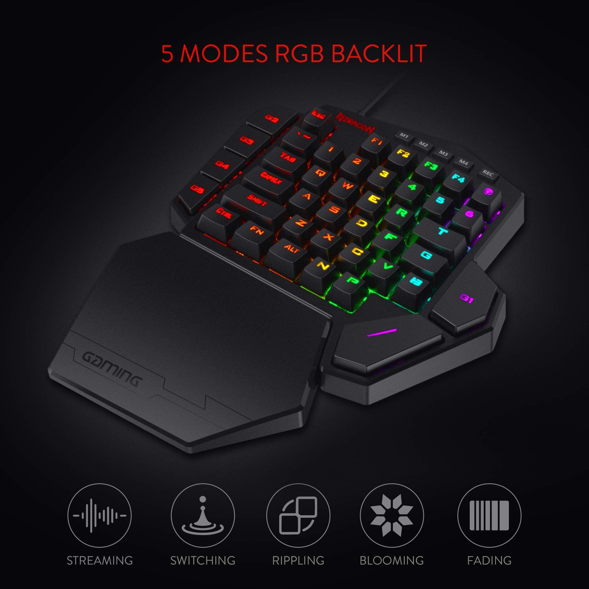 Redragon K585 DITI One Handed RGB Gaming Keyboard