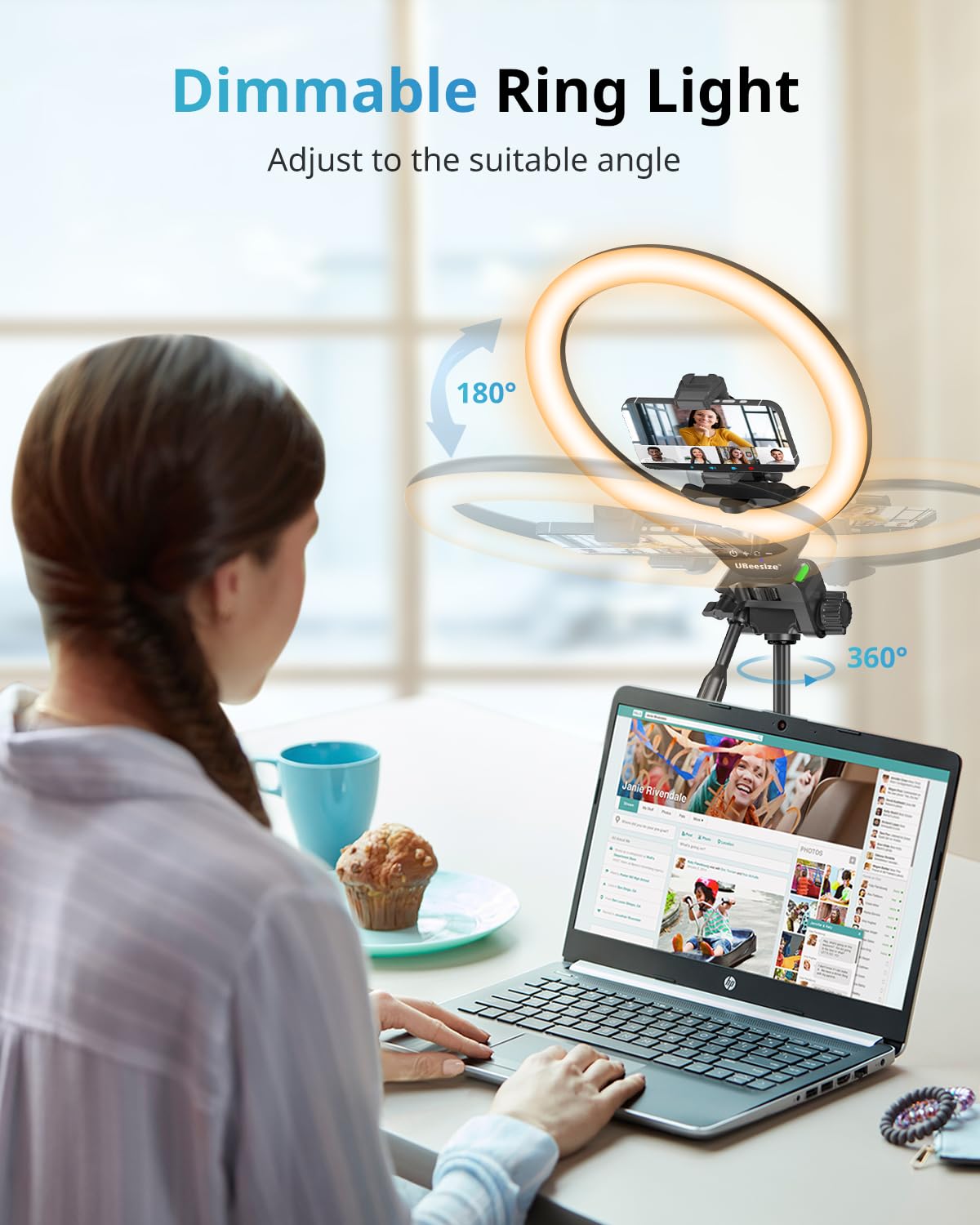 UBeesize 12 Inch Selfie Ring Light with Adjustable Tripod