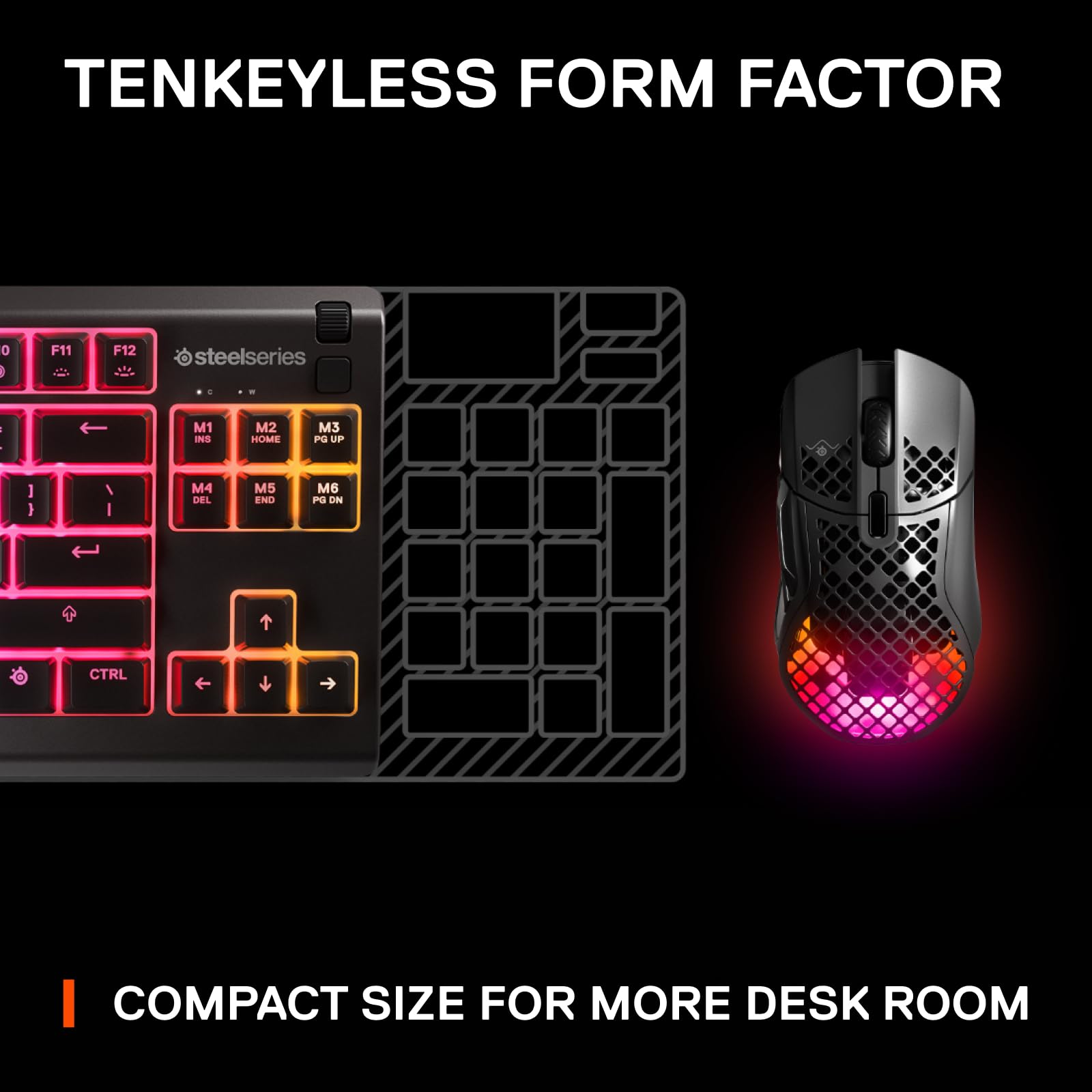 SteelSeries Apex 3 RGB Gaming Keyboard with Water Resistance