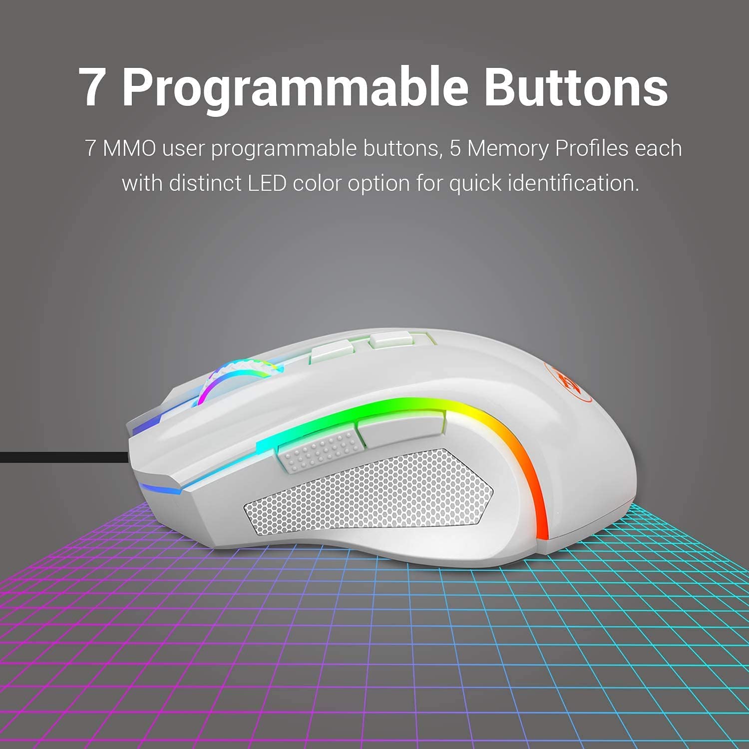 Redragon M602 Ergonomic RGB Gaming Mouse with Adjustable DPI