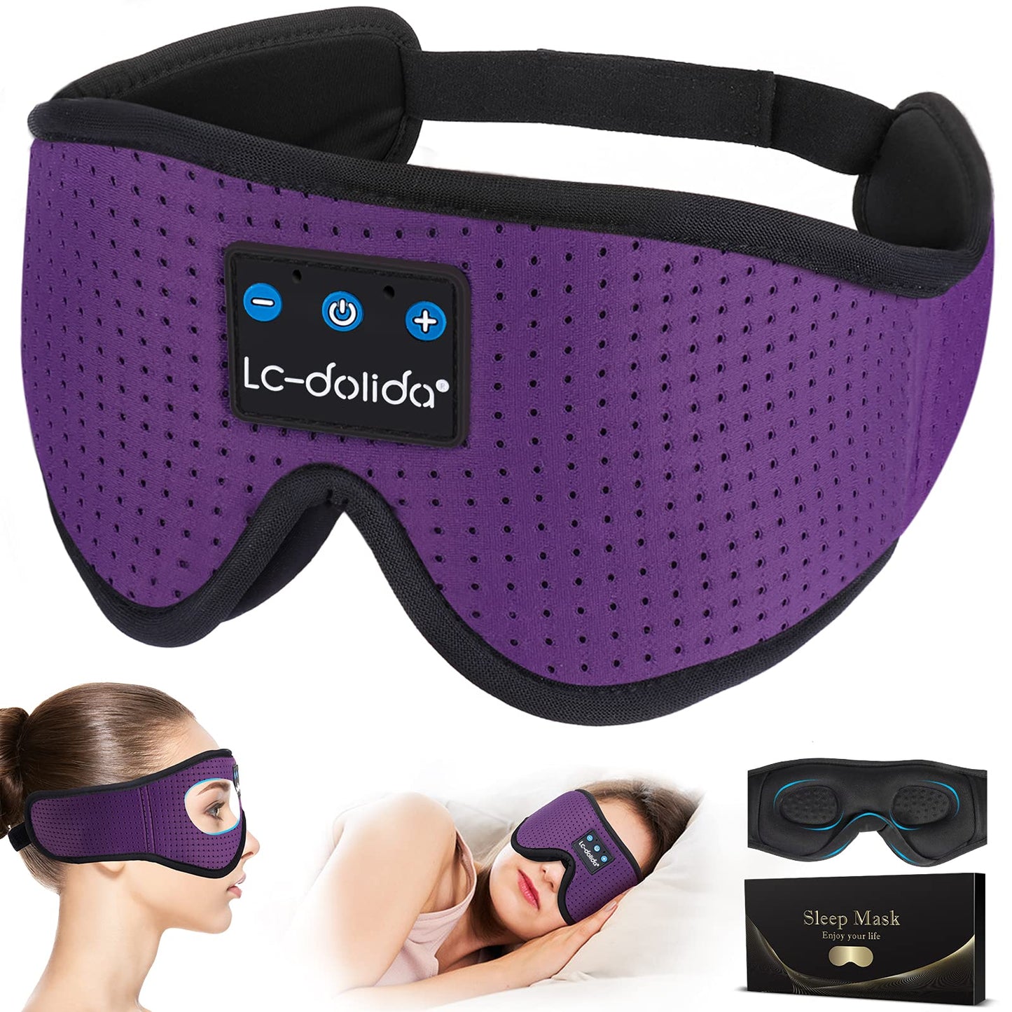 Sleep Headphones Bluetooth Eye Mask for Side Sleepers