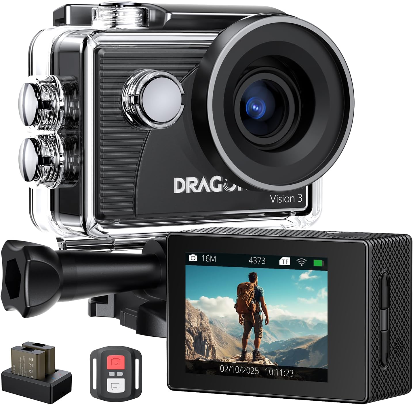 Dragon Touch 4K Action Camera With Wide Angle Lens