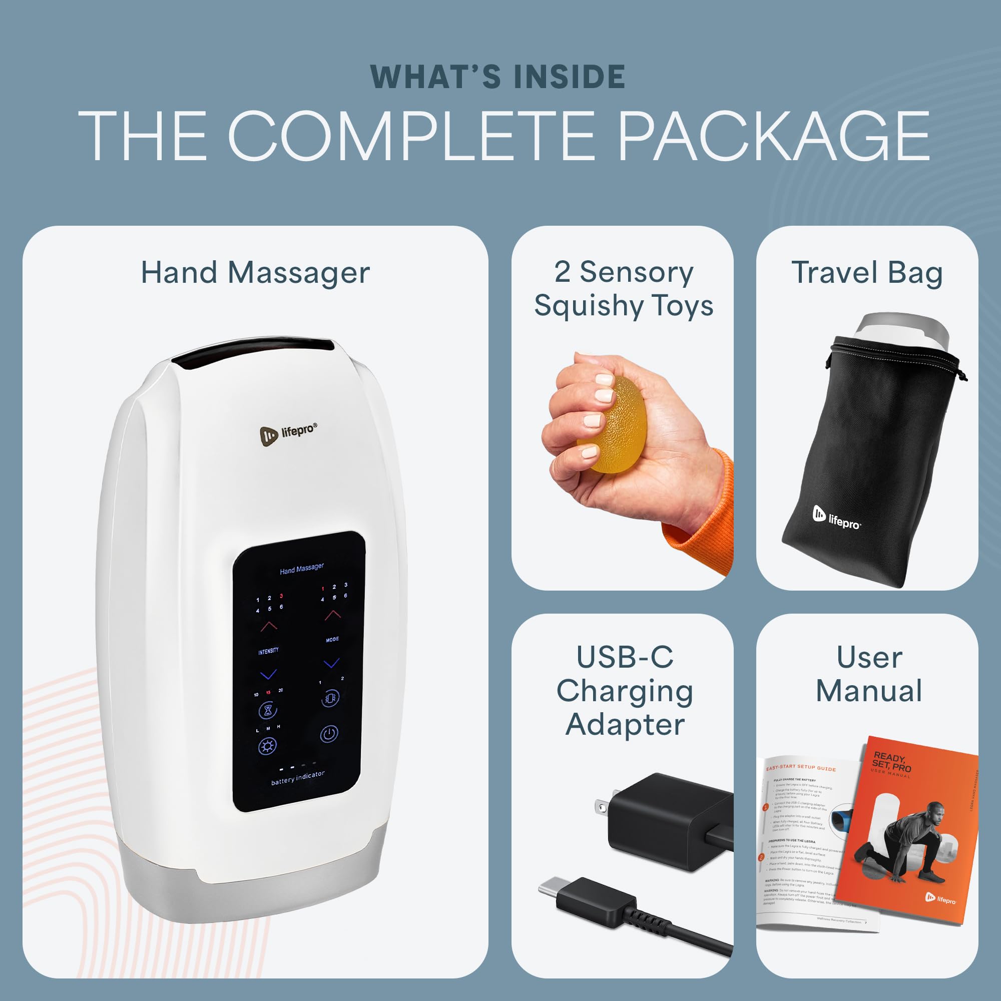 LifePro Legra Hand Massager with Heat and Compression