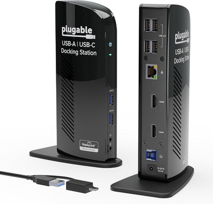 Plugable Universal Laptop Docking Station Dual HDMI USB C