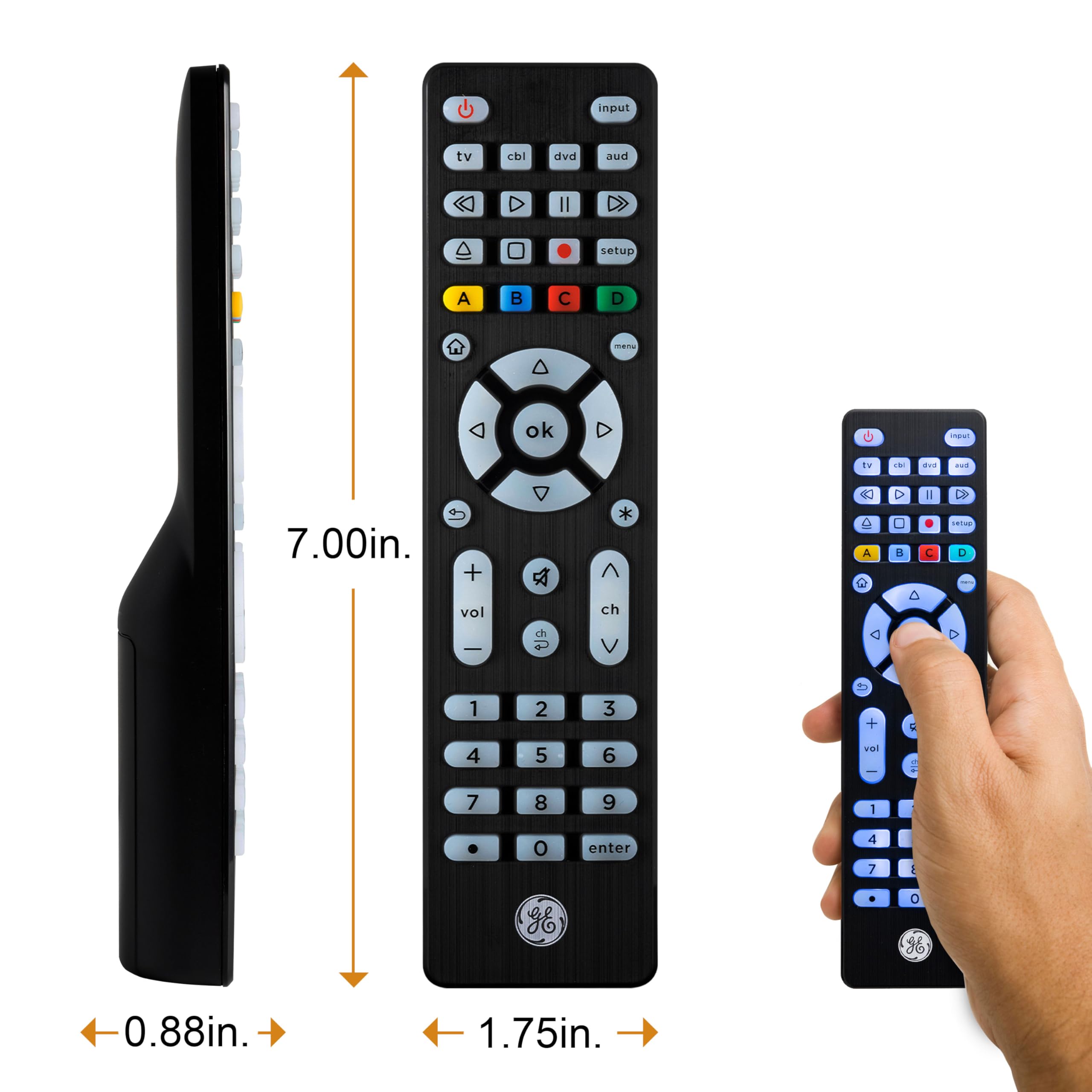 GE 4 Device Universal Remote with Backlit Buttons