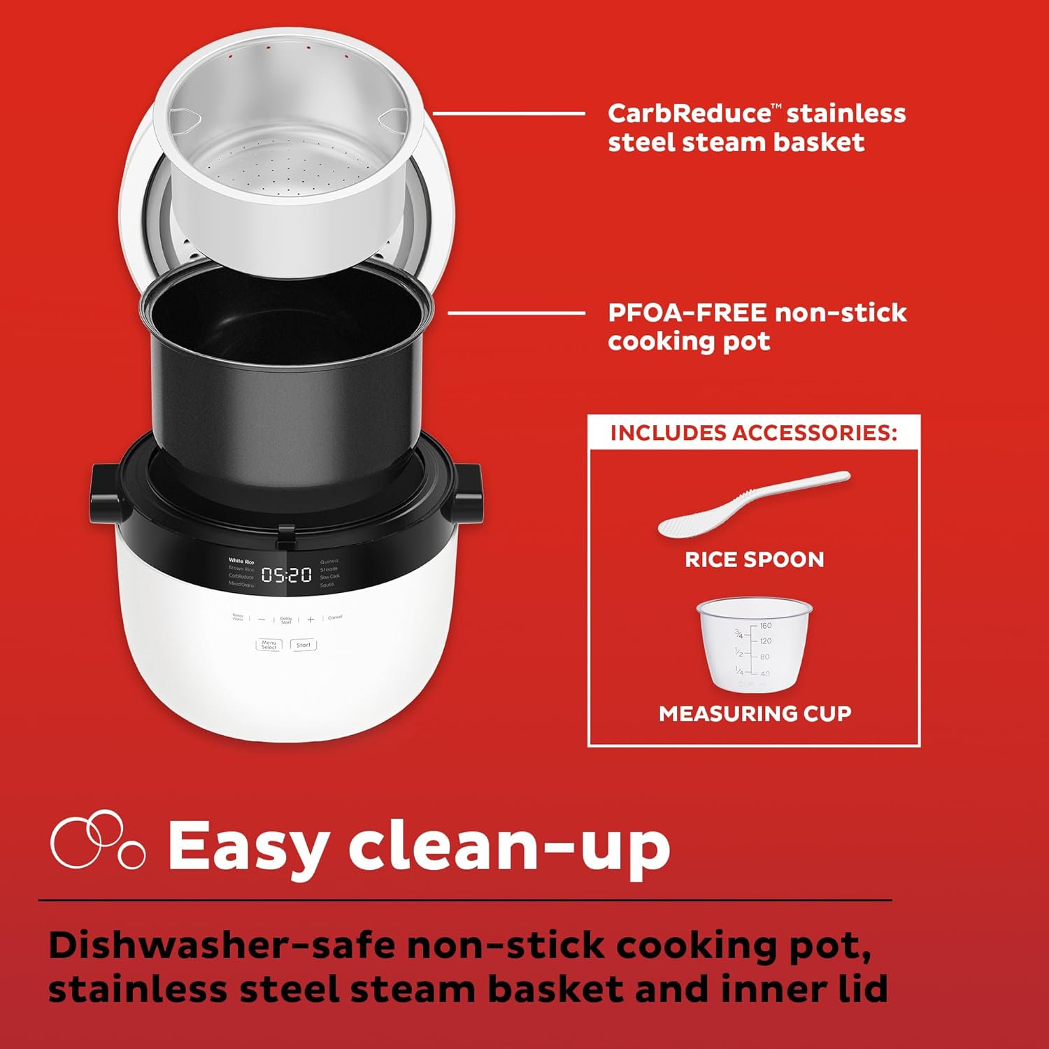 Instant Pot 20 Cup Rice Cooker with Carb Reducing Technology