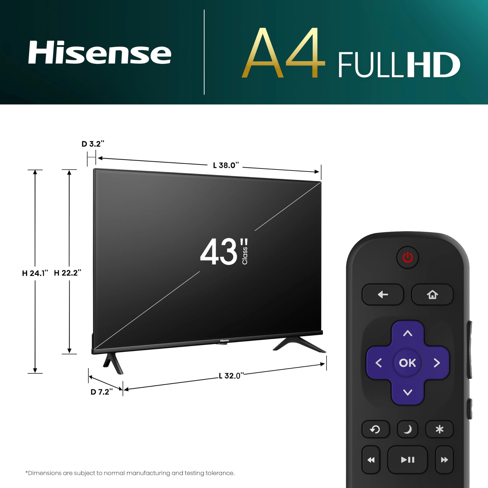Hisense 32 Inch Smart Roku TV with Dolby Audio