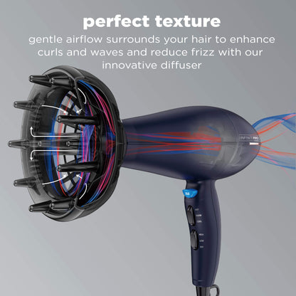 InfinitiPRO Hair Dryer with Diffuser for Frizz Free Curls