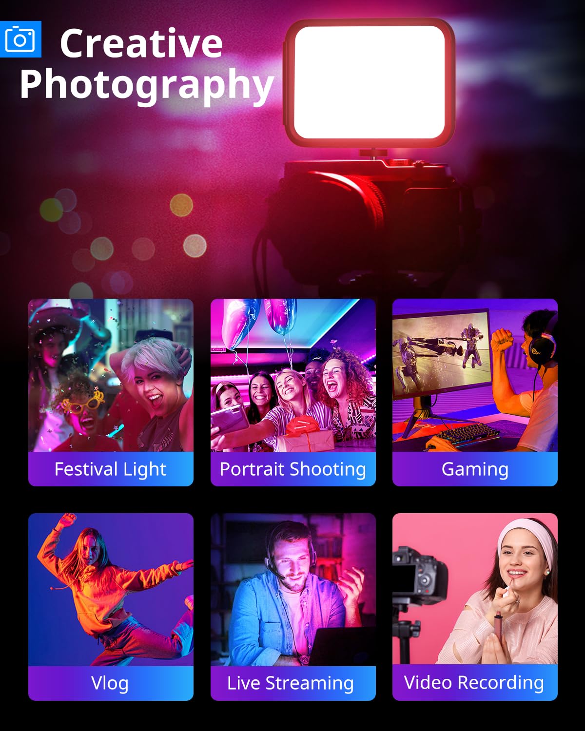 Dimmable LED Video Light Kit for Enhanced Shooting