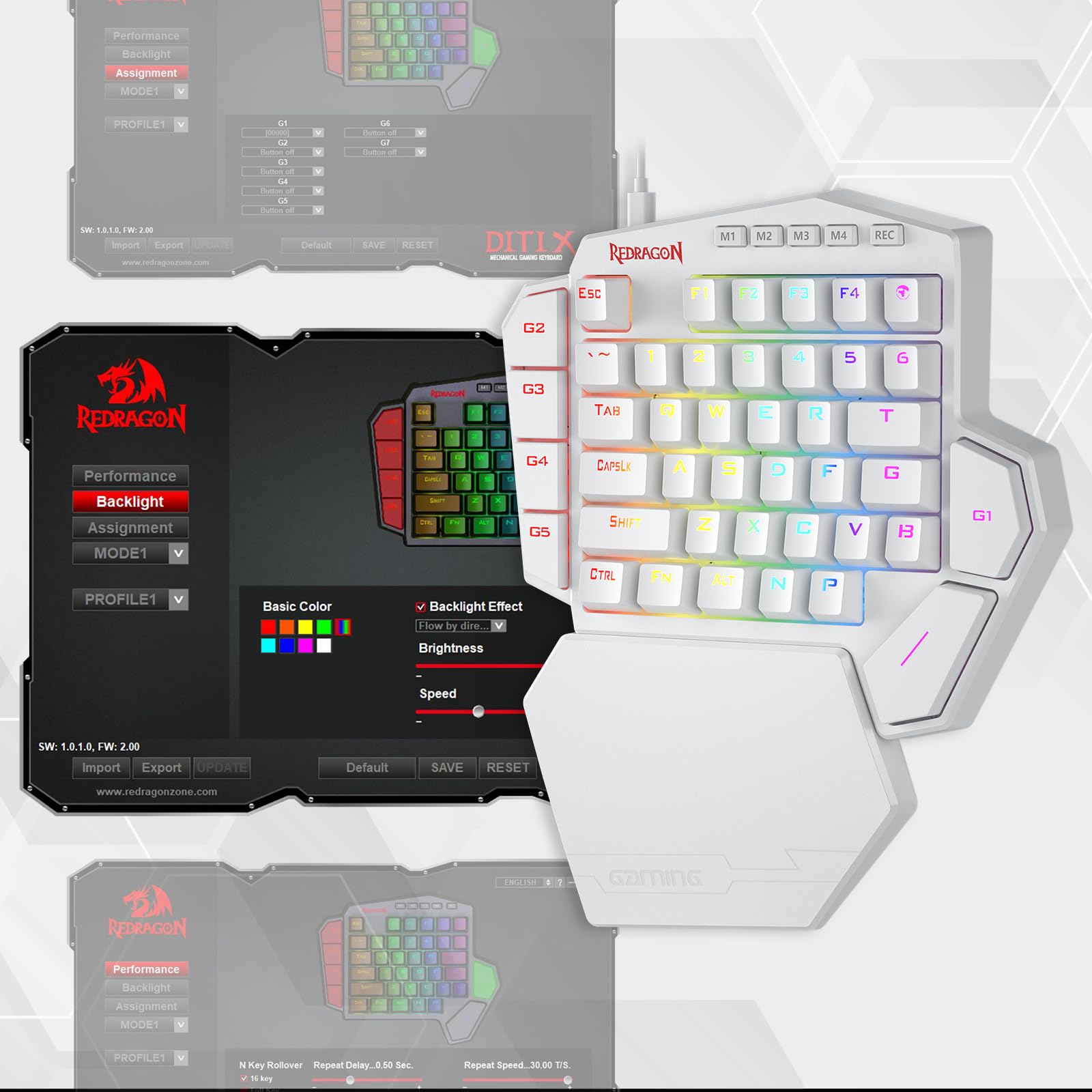 Redragon K585 DITI One Handed RGB Gaming Keyboard