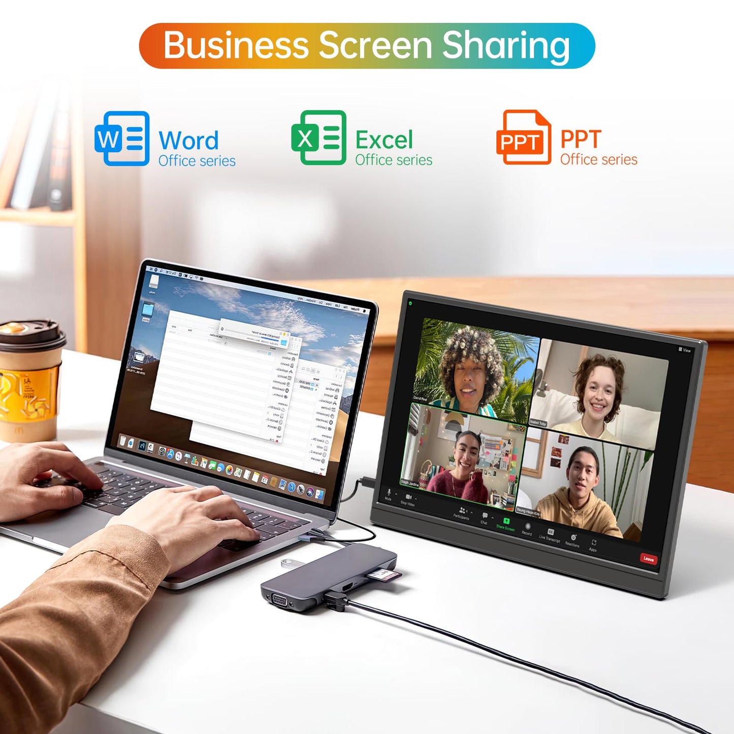 MNN 15.6 Inch Portable Monitor FHD 1080P IPS USB C HDMI