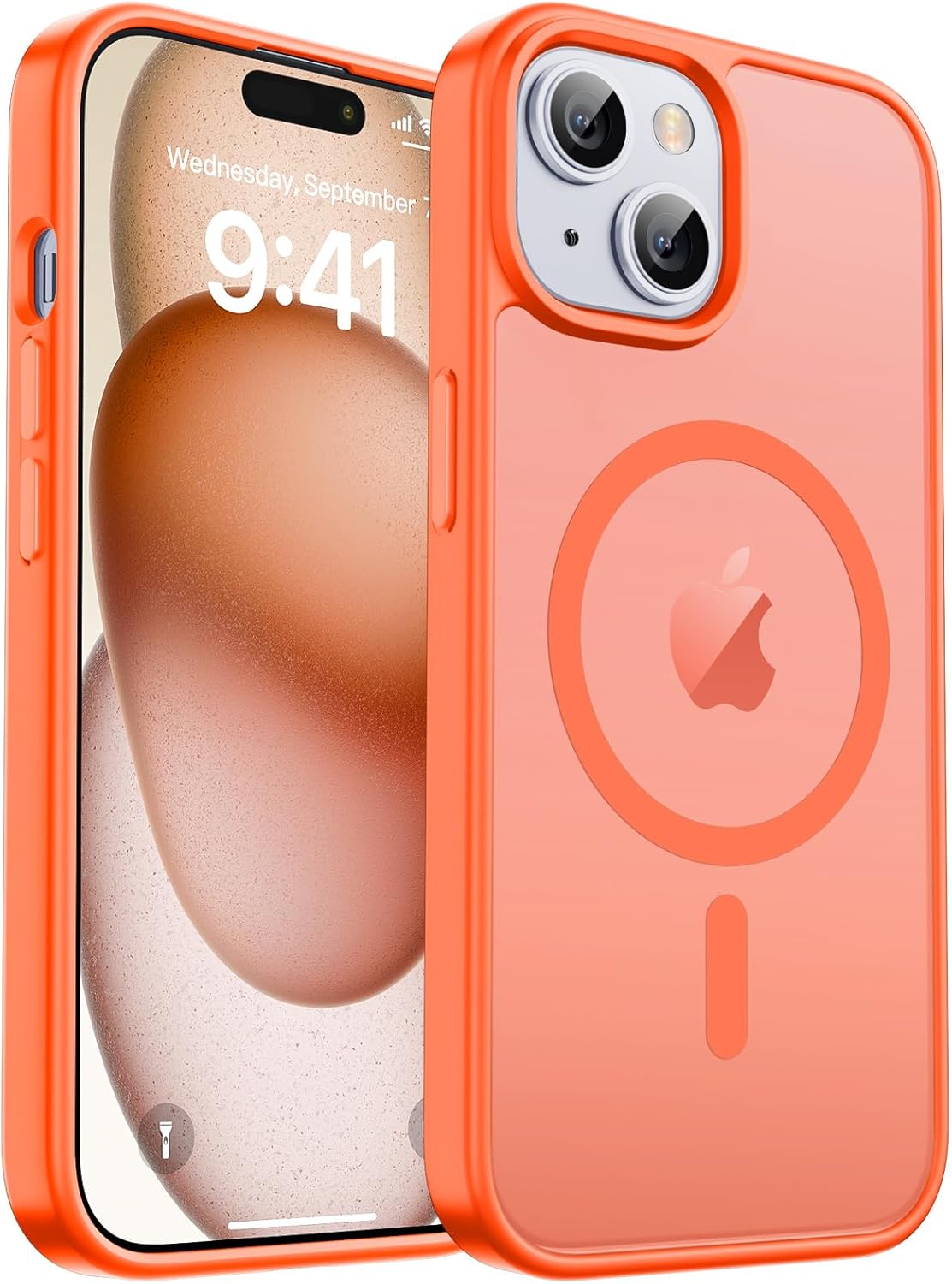 MagSafe Compatible iPhone 14 15 Case Matte Shockproof Anti Scratch Black