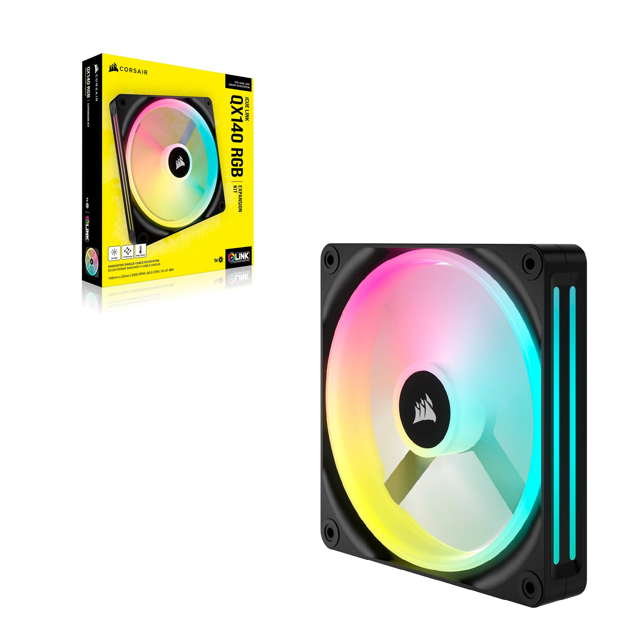 Corsair iCUE LINK QX120 RGB Fan Kit with Magnetic Dome Design