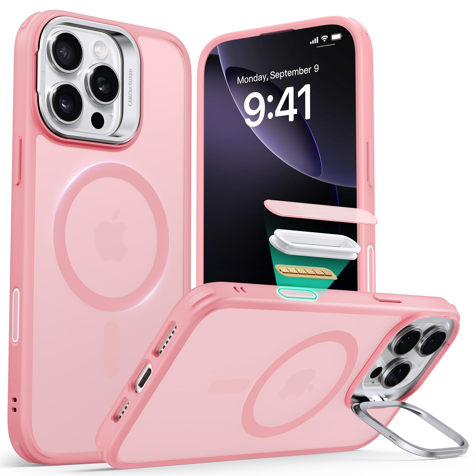 Military-Grade iPhone 16 Pro Max Case with Built-in Stand