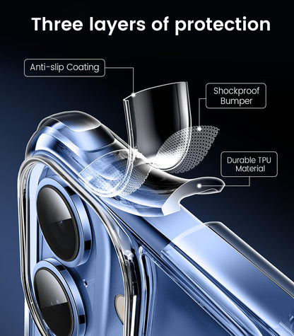 Mkeke Clear Case for iPhone 17 Pro Max Shockproof Bumper