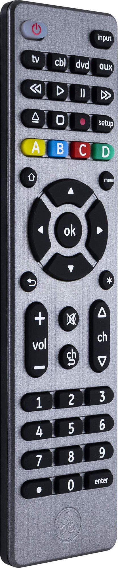 GE Universal Remote Control for 4 Devices Easy Setup