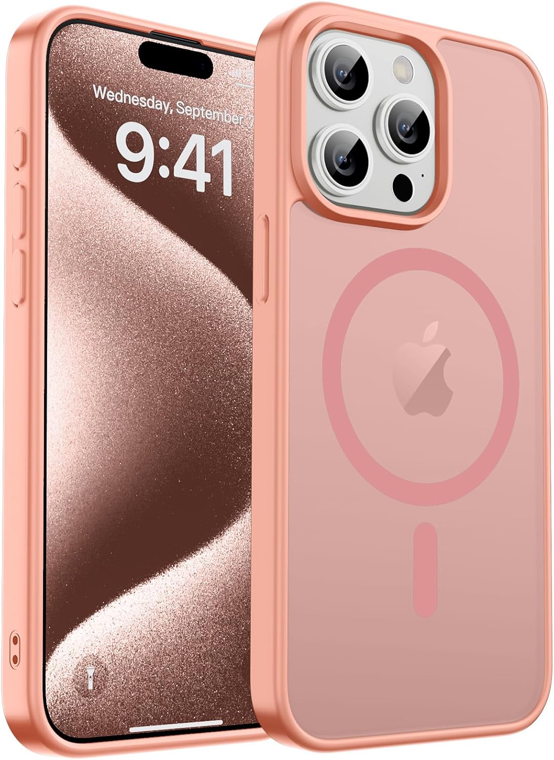 MagSafe Compatible iPhone 14 15 Case Matte Shockproof Anti Scratch Black