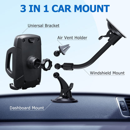 Vansky 3 In 1 Universal Car Phone Holder Mount Air Vent