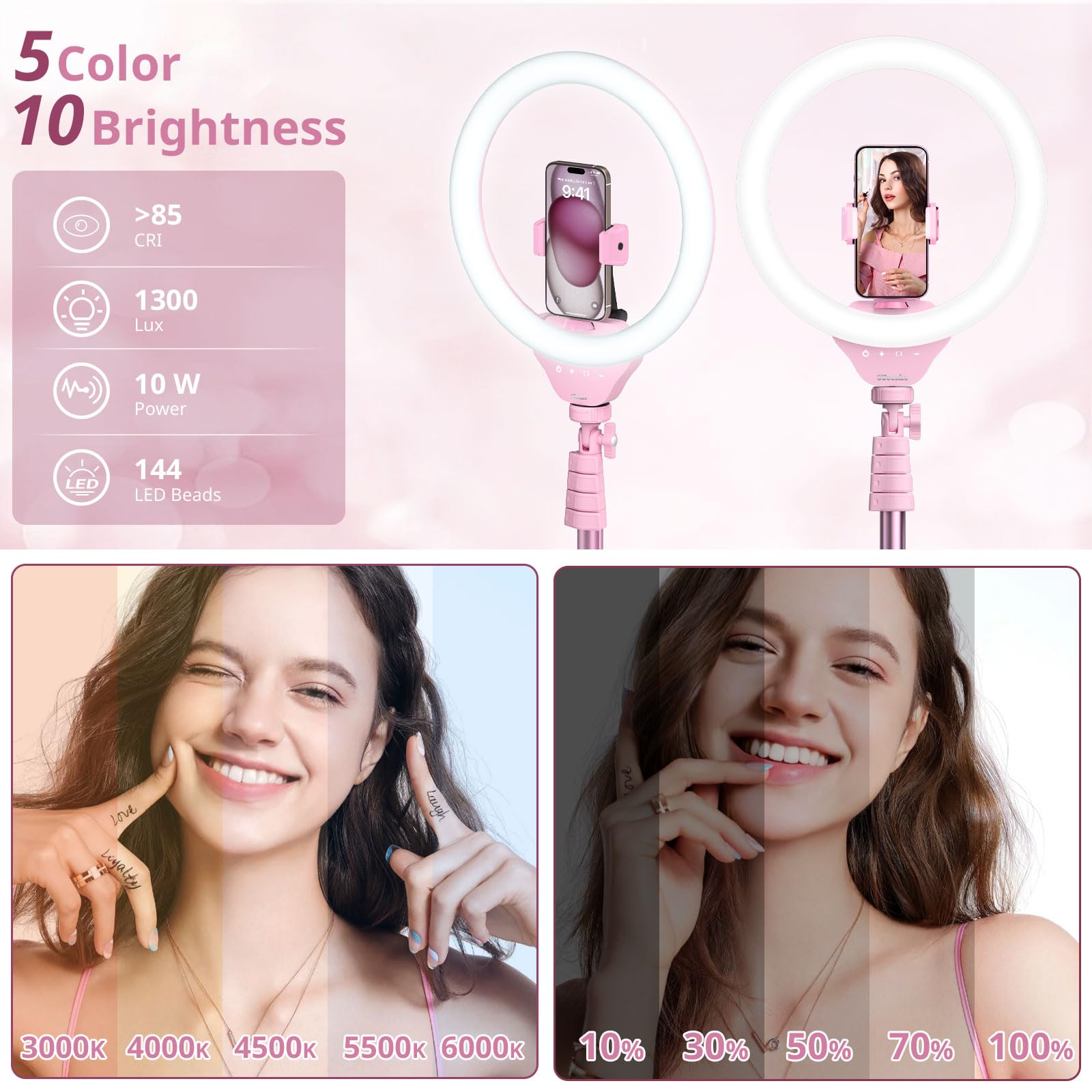 UBeesize 12 Inch Selfie Ring Light with Adjustable Tripod