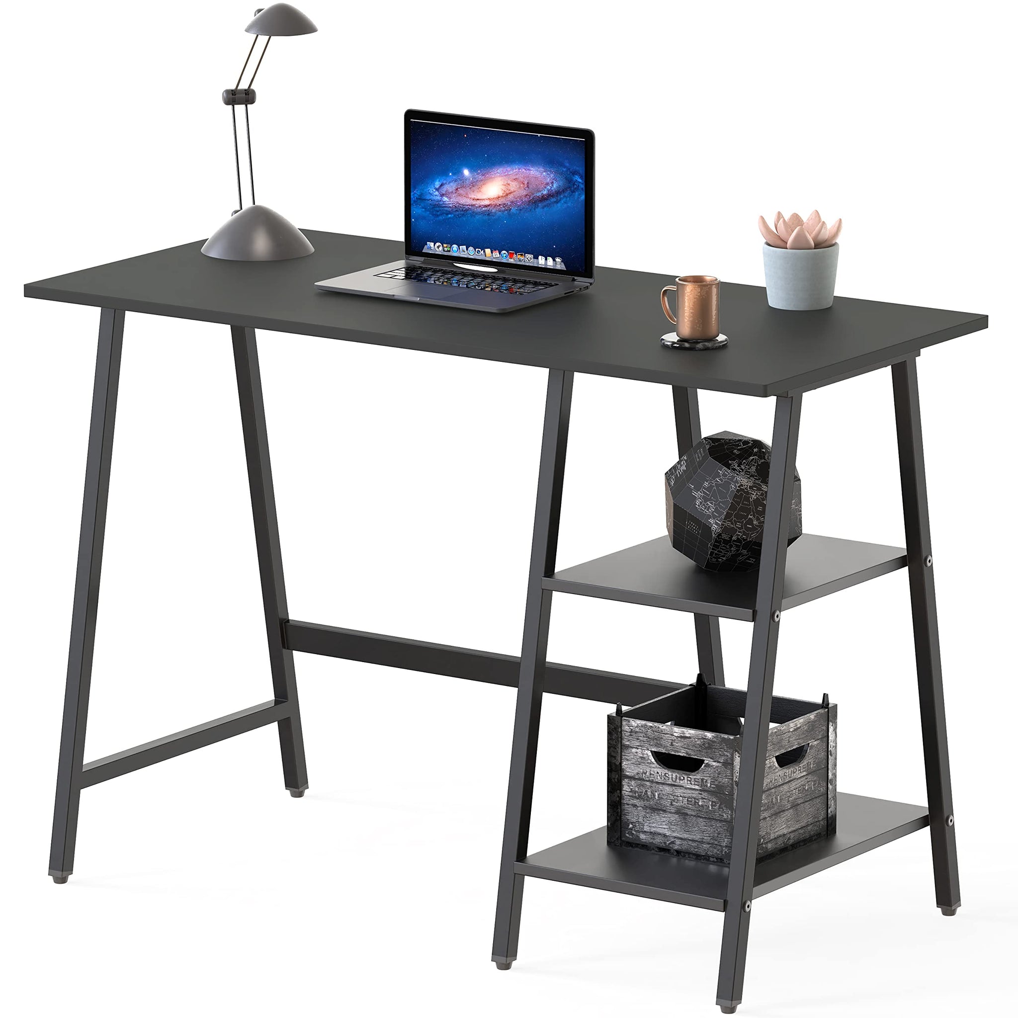 SHW 43 Inch Home Office Desk with Open Storage