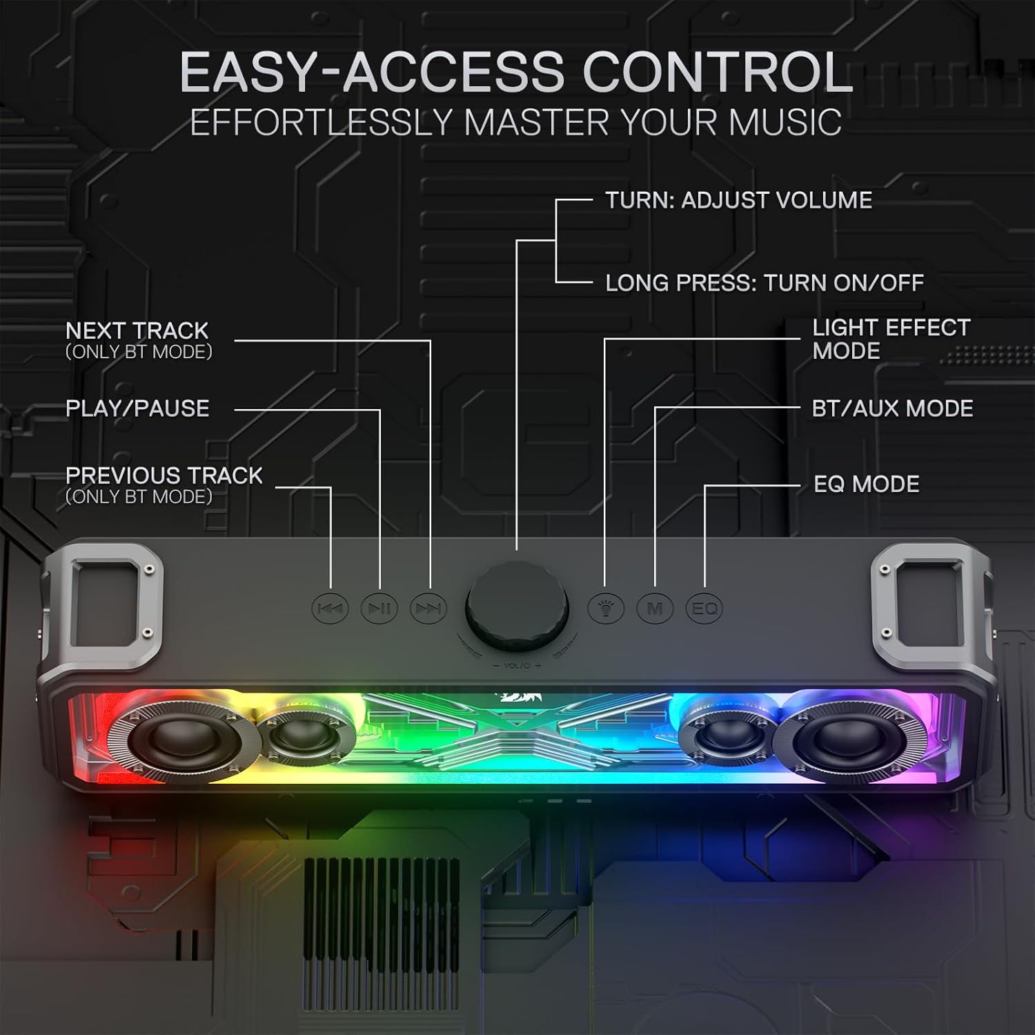 Redragon GS817 RGB Desktop Soundbar with Bluetooth 5.3