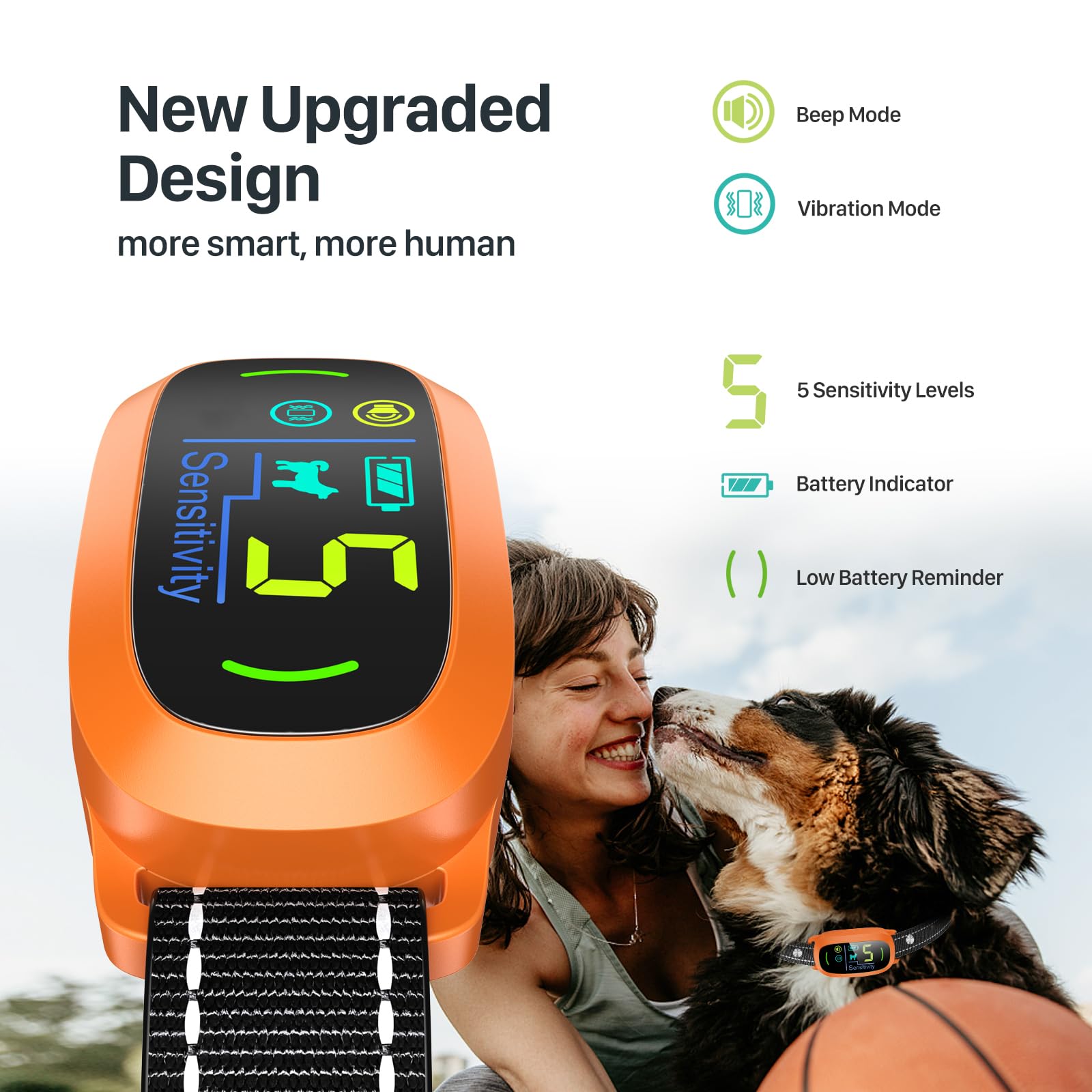 Rechargeable Dog Bark Collar with Adjustable Sensitivity Levels