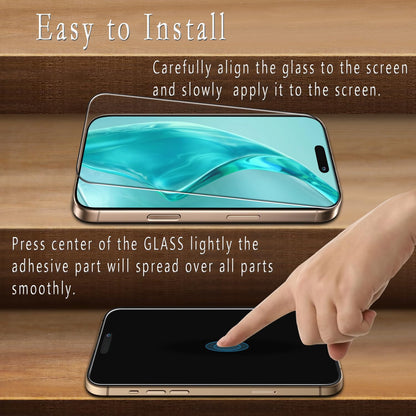 2 Pack iPhone 16 Pro Max 6.9 Inch Tempered Glass Screen Protector Full Coverage