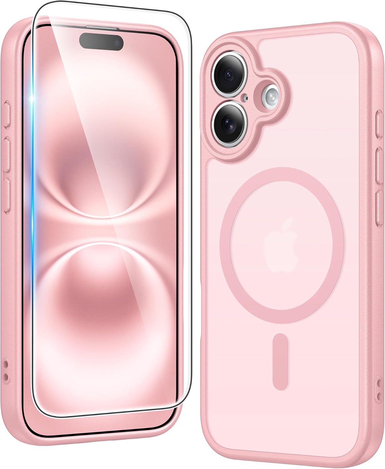 FNTCASE IPhone 16 Case Clear Magnetic MagSafe Screen Protector Drop Proof Rugged